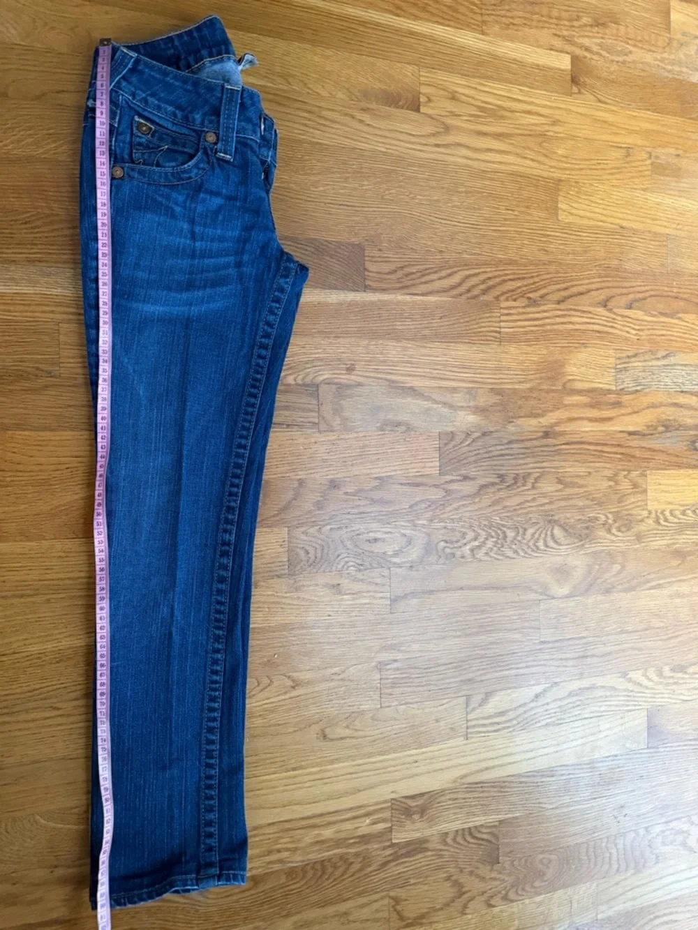 True Religion Women's Straight-Leg Jeans in Deep Blue Wash - Picture 4 of 5